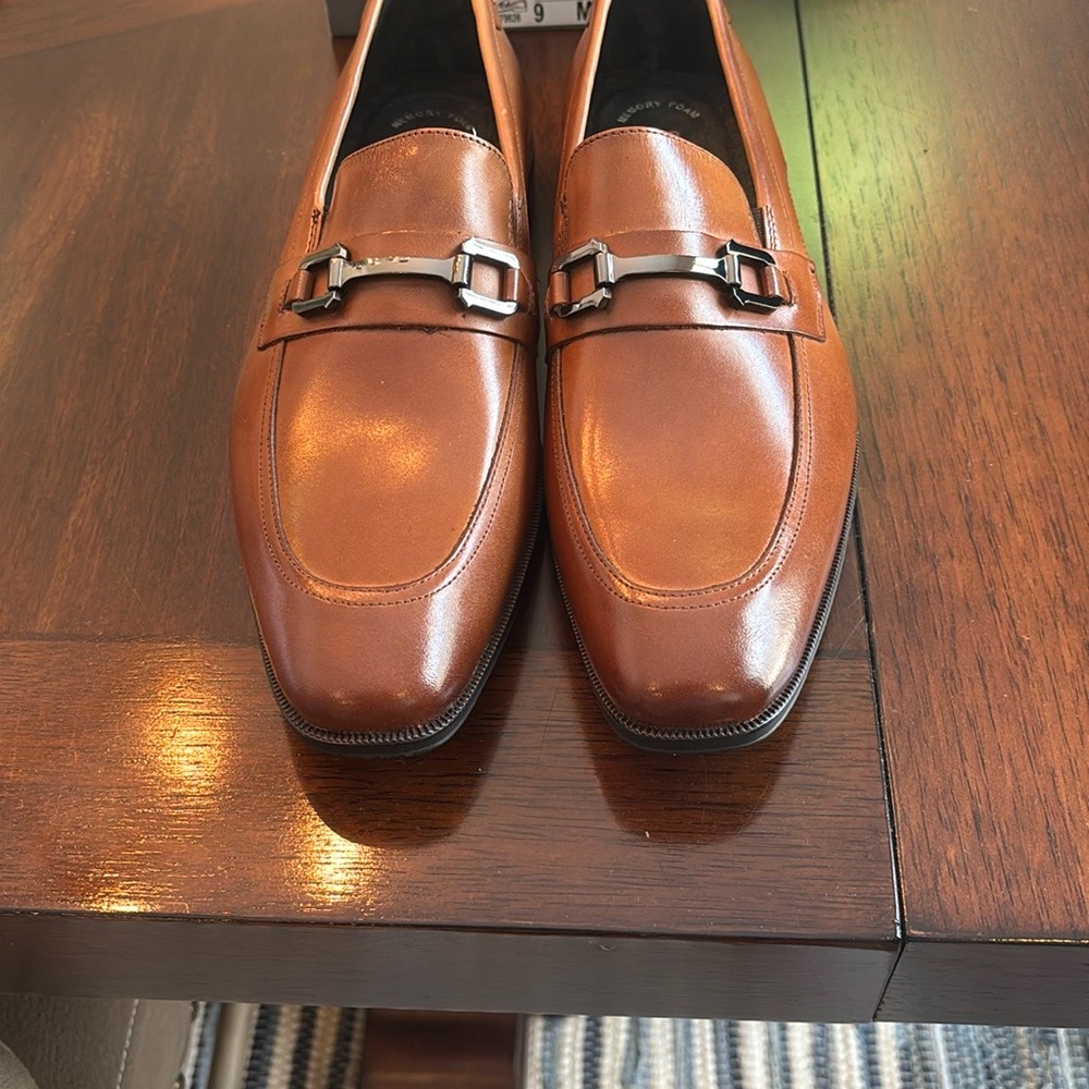 Stacy Adams Brown Leather Slip-On Loafers